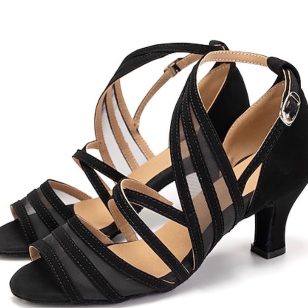 Black Mesh Dance Shoes - Salsa, Bachata, Ballroom